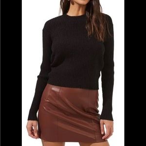 ASTR the label black ribbed knit backless sweater